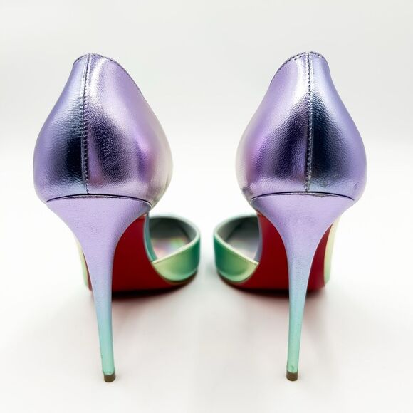 Christian Louboutin Iriza Pumps 100 Ombré Iridescent Heels EU 37.5 US 7.5 - Picture 7 of 14
